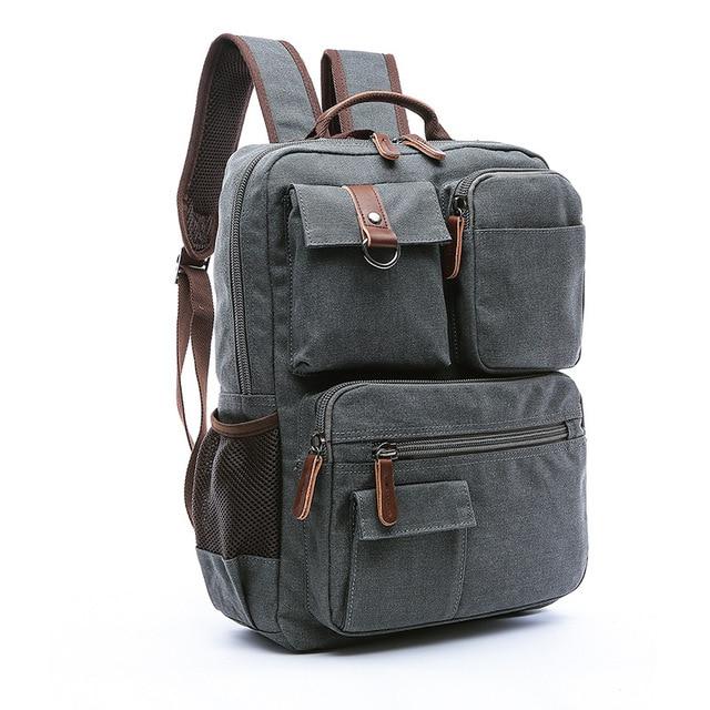 Luma Men's Laptop Backpack | Vintage Canvas, 8 Compartments