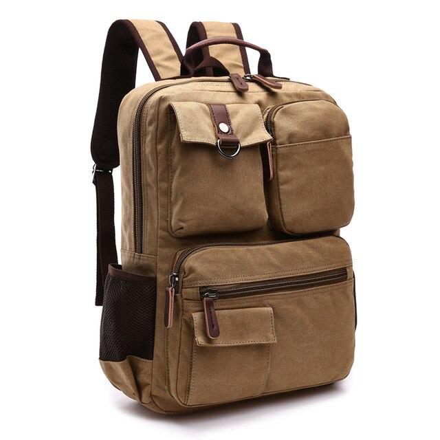 Luma Men's Laptop Backpack | Vintage Canvas, 8 Compartments