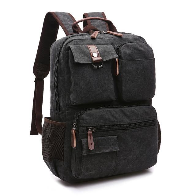 Luma Men's Laptop Backpack | Vintage Canvas, 8 Compartments