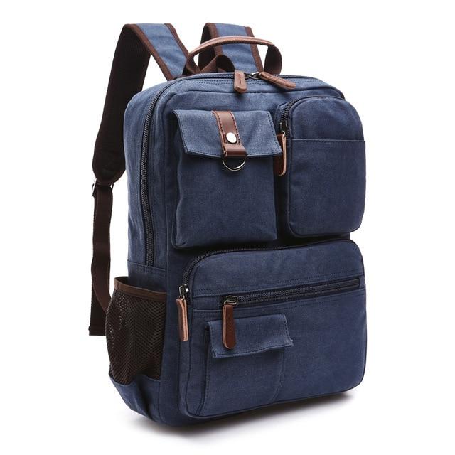 Luma Men's Laptop Backpack | Vintage Canvas, 8 Compartments