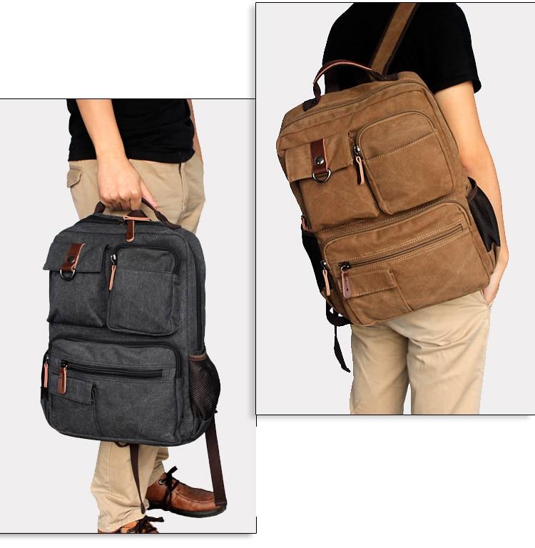 Luma Men's Laptop Backpack | Vintage Canvas, 8 Compartments
