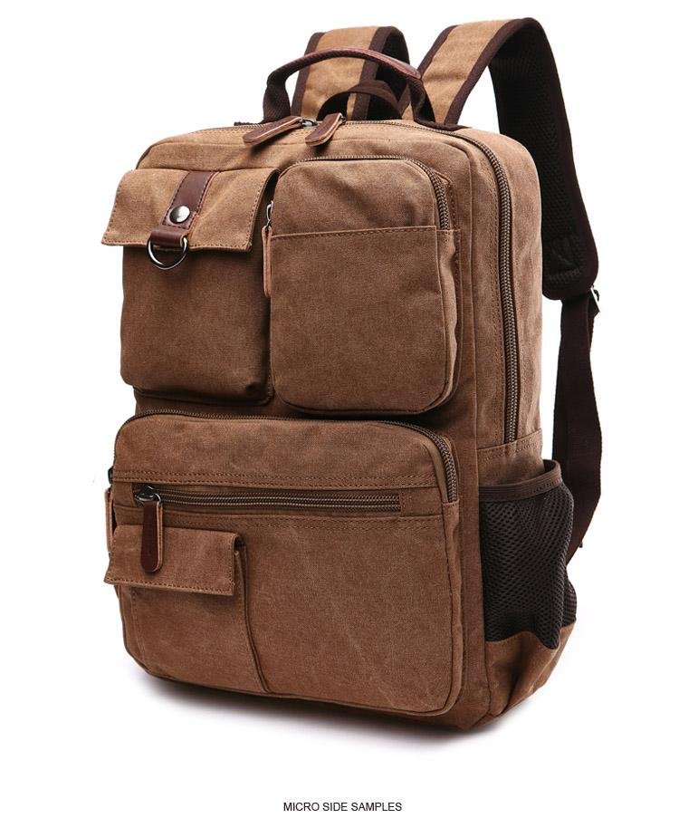 Luma Men's Laptop Backpack | Vintage Canvas, 8 Compartments
