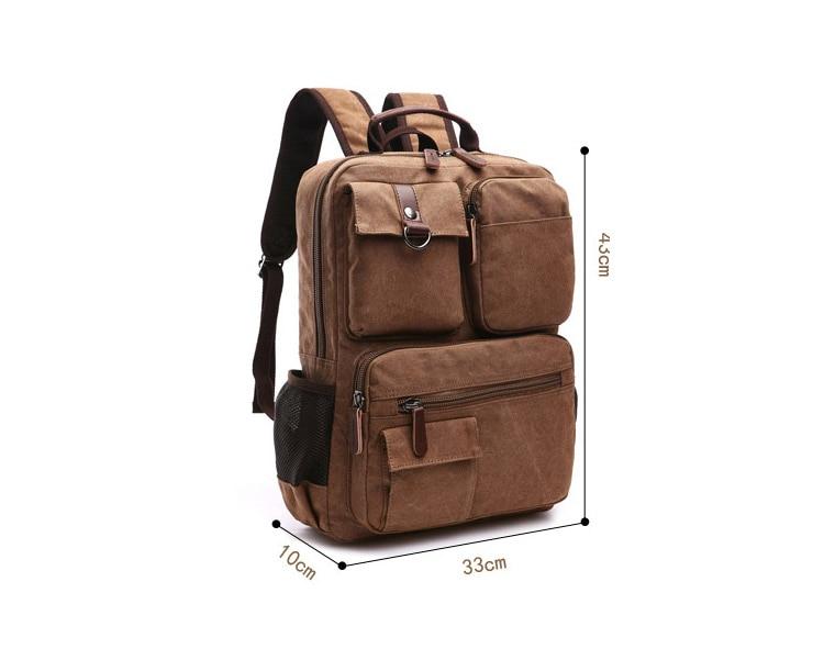 Luma Men's Laptop Backpack | Vintage Canvas, 8 Compartments