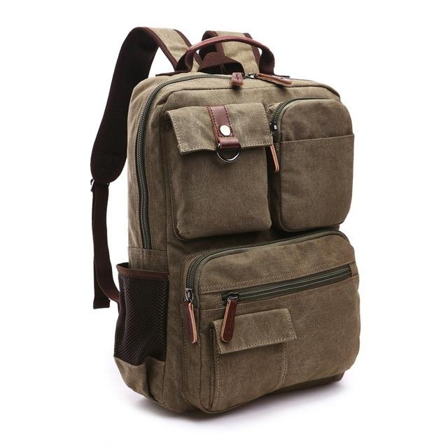 Luma Men's Laptop Backpack | Vintage Canvas, 8 Compartments