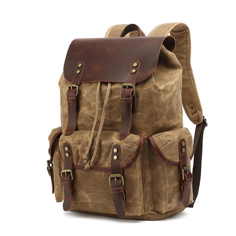 Luna Leather Backpack | Vintage Canvas Travel Rucksack, Water-Resistant