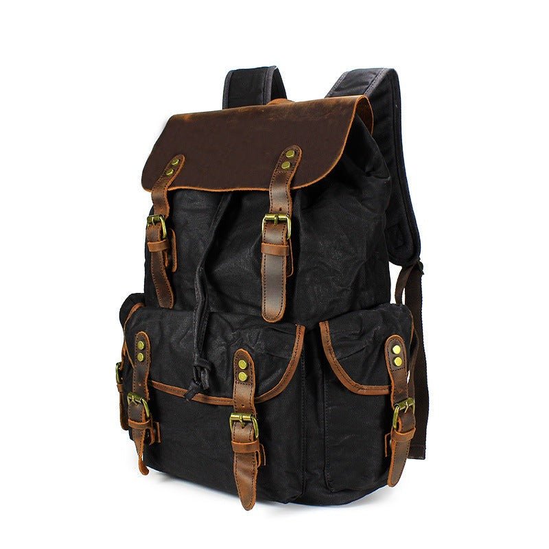 Luna Leather Backpack | Vintage Canvas Travel Rucksack, Water-Resistant