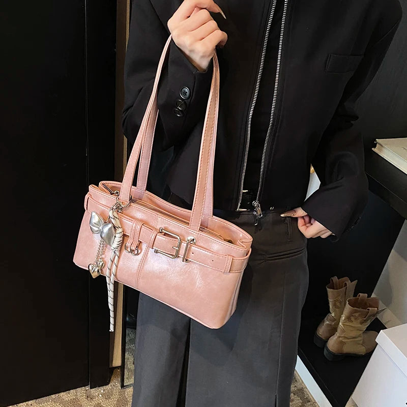 Elegant Women’s Handbag with Belt Buckle