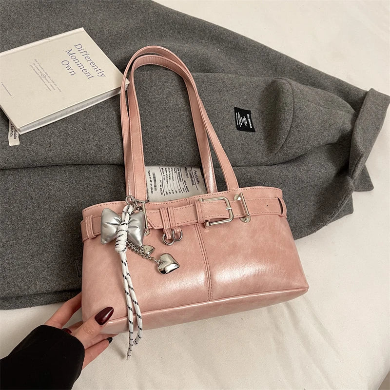Elegant Women’s Handbag with Belt Buckle
