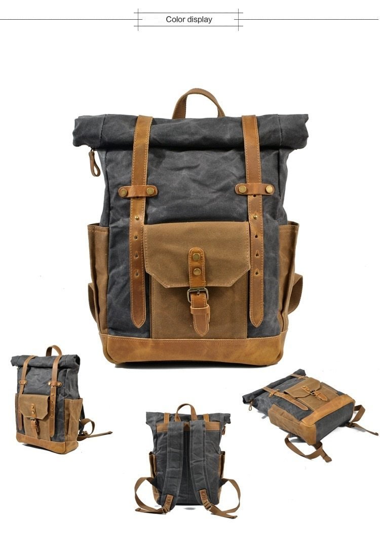 Milo Men's Rucksack | Waterproof Canvas, Stylish Travel Backpack
