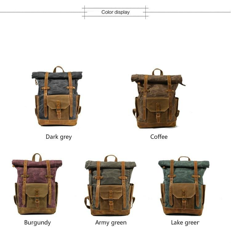 Milo Men's Rucksack | Waterproof Canvas, Stylish Travel Backpack