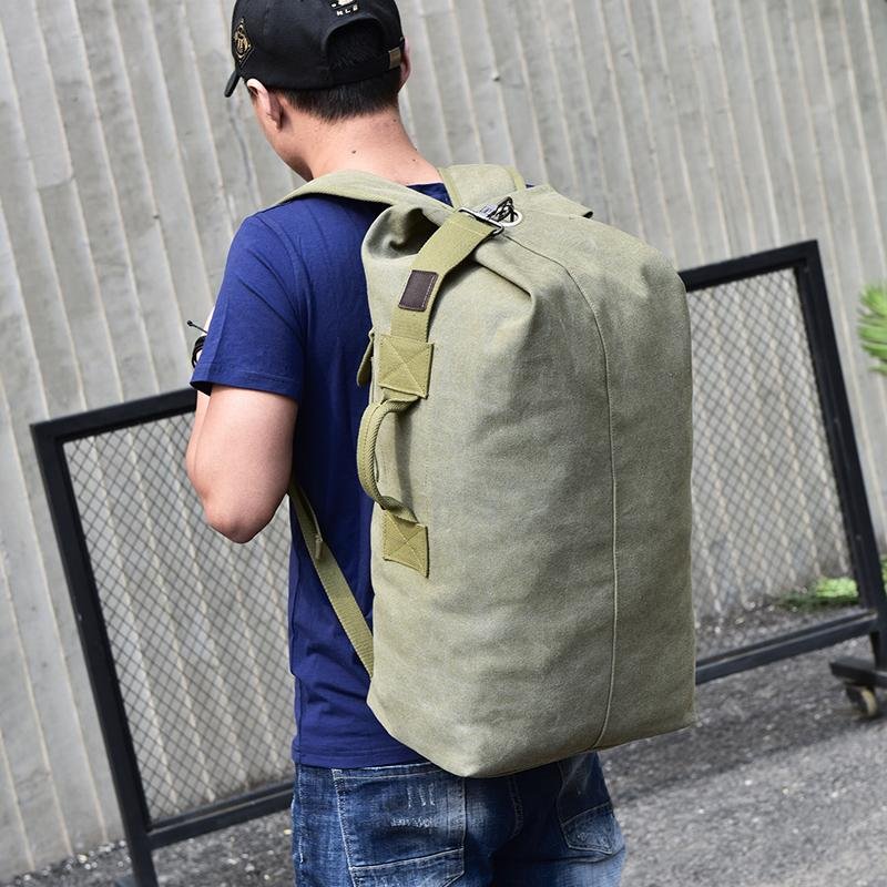 Military Style Canvas Duffel Backpack