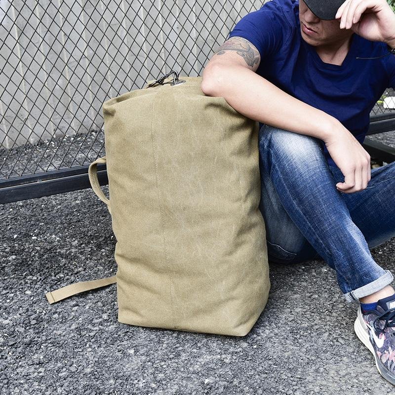 Military Style Canvas Duffel Backpack