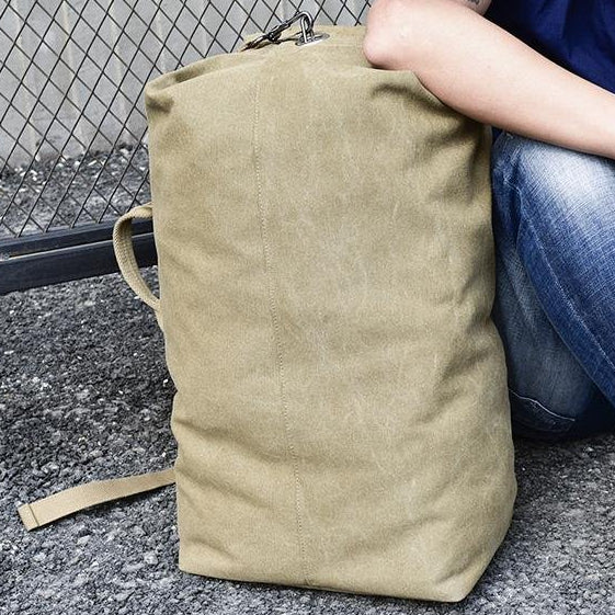 Military Style Canvas Duffel Backpack