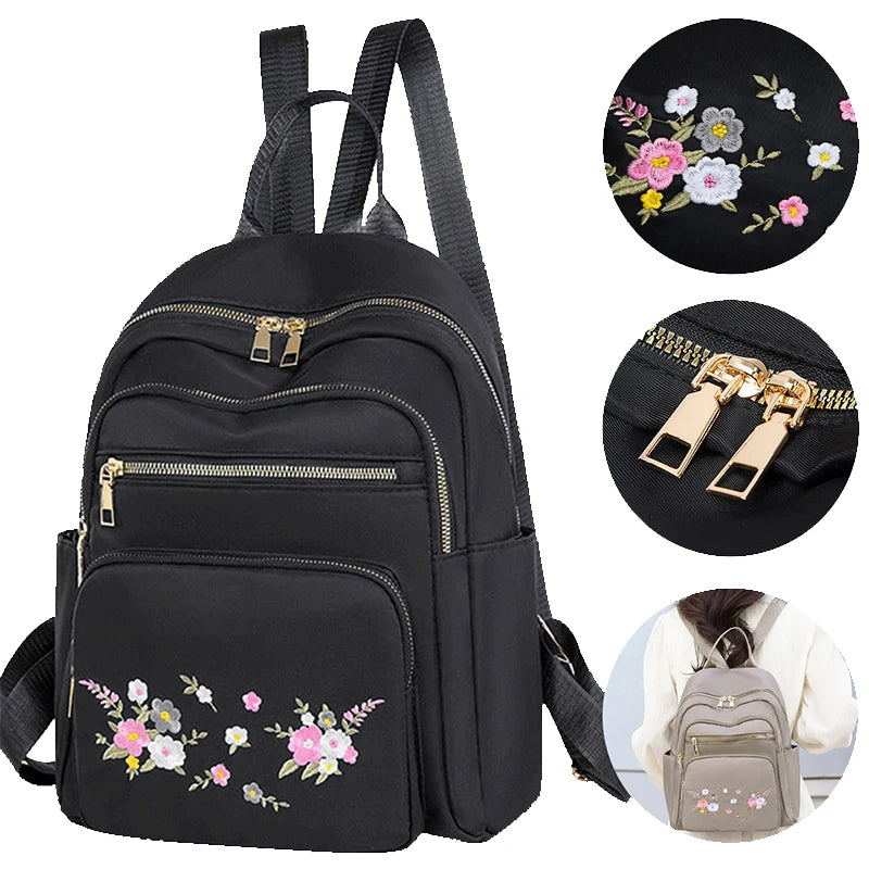 Olivia Women's Shoulder Bag | Oxford Cloth, Embroidered Design 0
