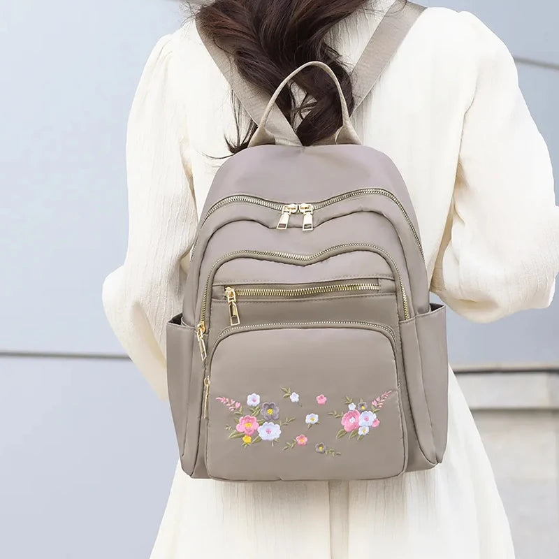 Olivia Women's Shoulder Bag | Oxford Cloth, Embroidered Design 4