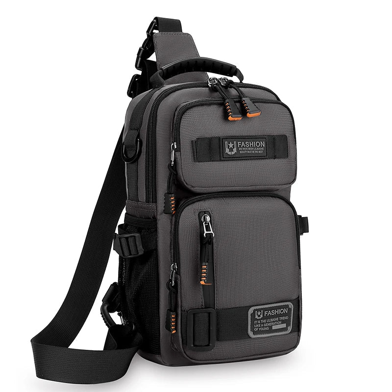 Orion Men's Black Crossbody Bag | Durable Oxford Fabric, Multi-Pocket Design