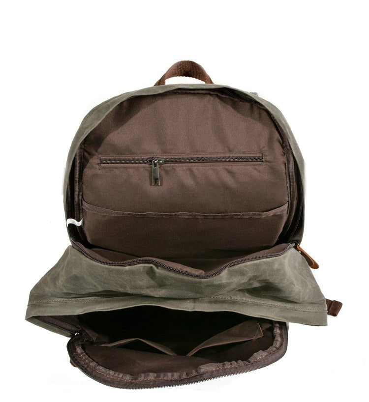 Vintage Waxed Canvas Backpack – Retro Style