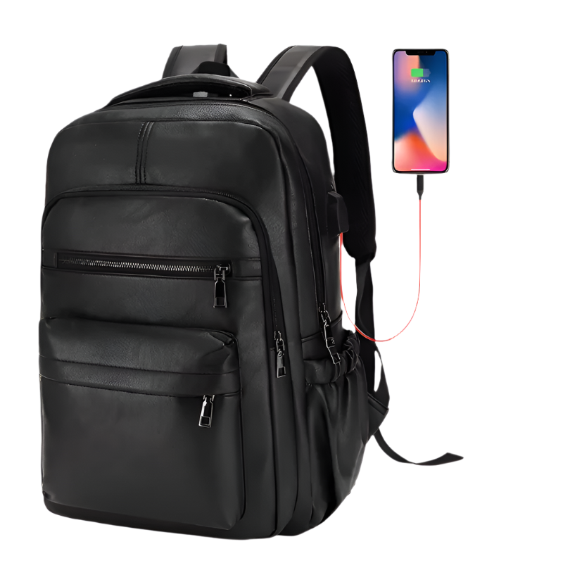 Marchello Vintage Leather Waterproof Laptop Backpack for Men