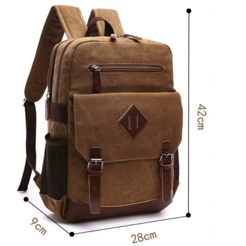 Classic Men’s Canvas Laptop Backpack for School