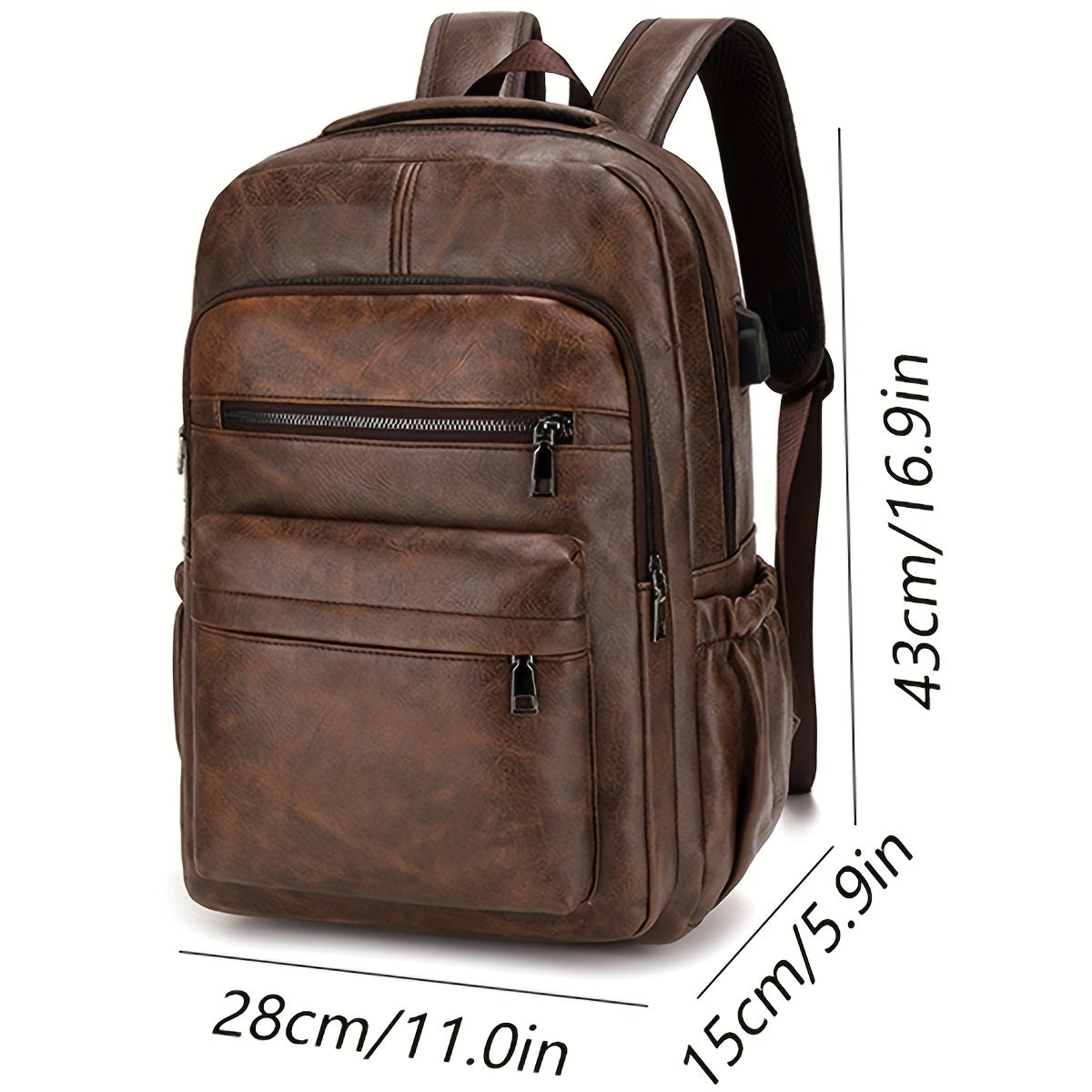 Marchello Vintage Leather Waterproof Laptop Backpack for Men