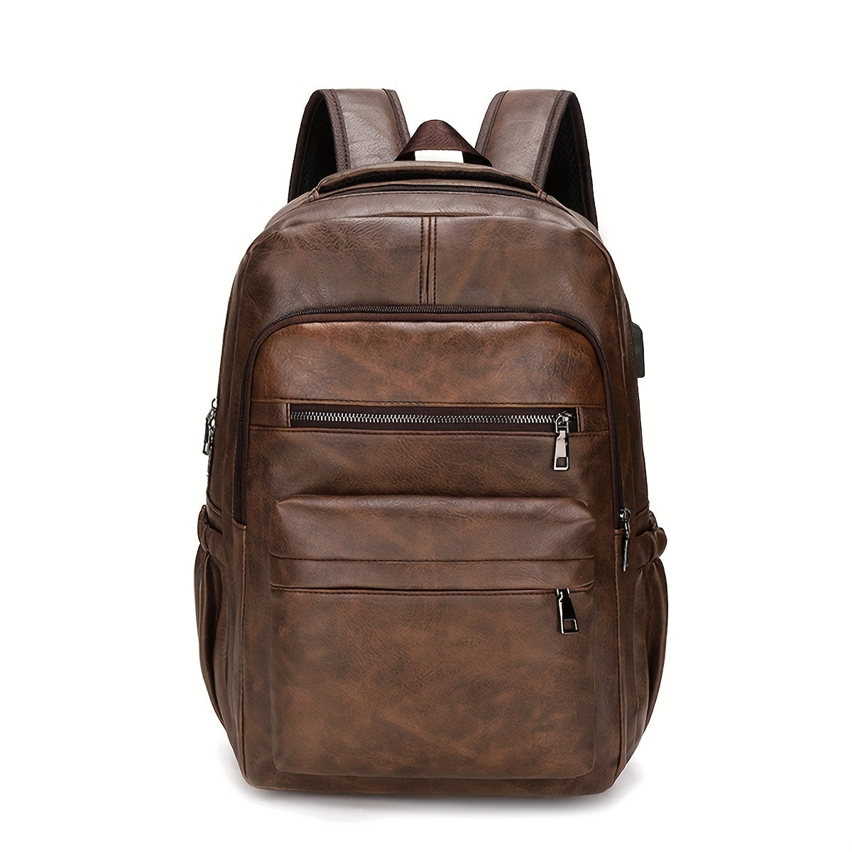 Marchello Vintage Leather Waterproof Laptop Backpack for Men