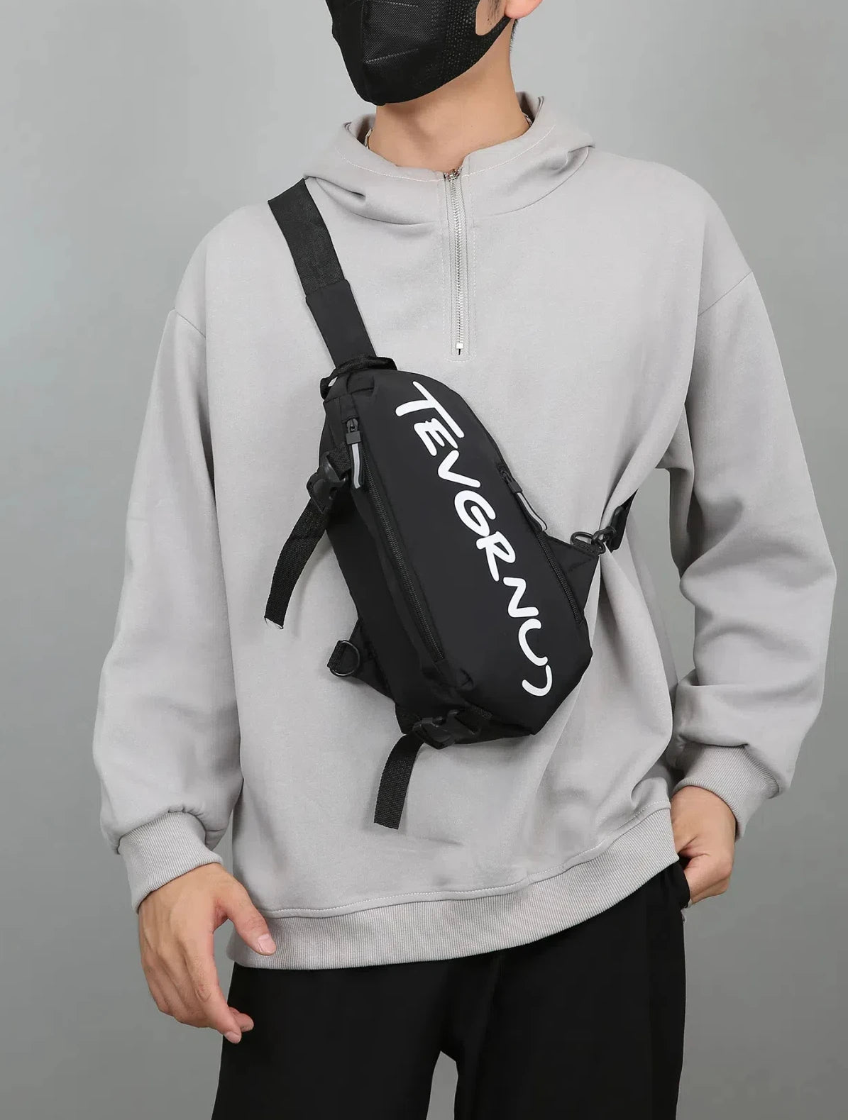 UrbanGlide Unisex Crossbody Bag | Waterproof Nylon, Minimalist Black Design