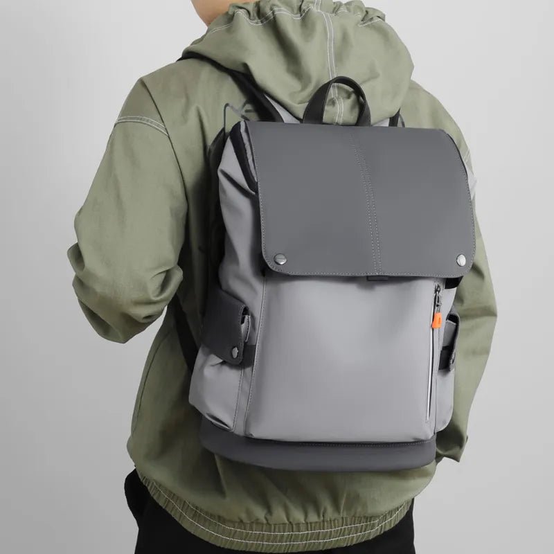Urban Luxe Men's Backpack | Waterproof Faux Leather, 14 Laptop Compartment