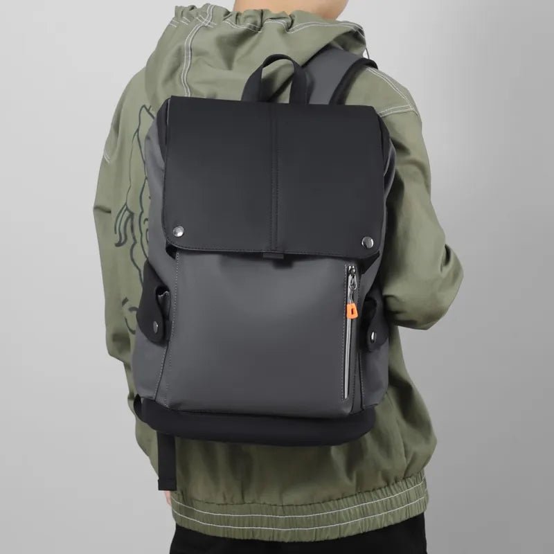Urban Luxe Men's Backpack | Waterproof Faux Leather, 14 Laptop Compartment