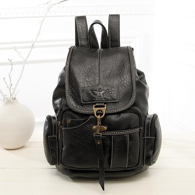 Vela Women's Drawstring Backpack | Luxury Vegan Faux Leather, Lightweight