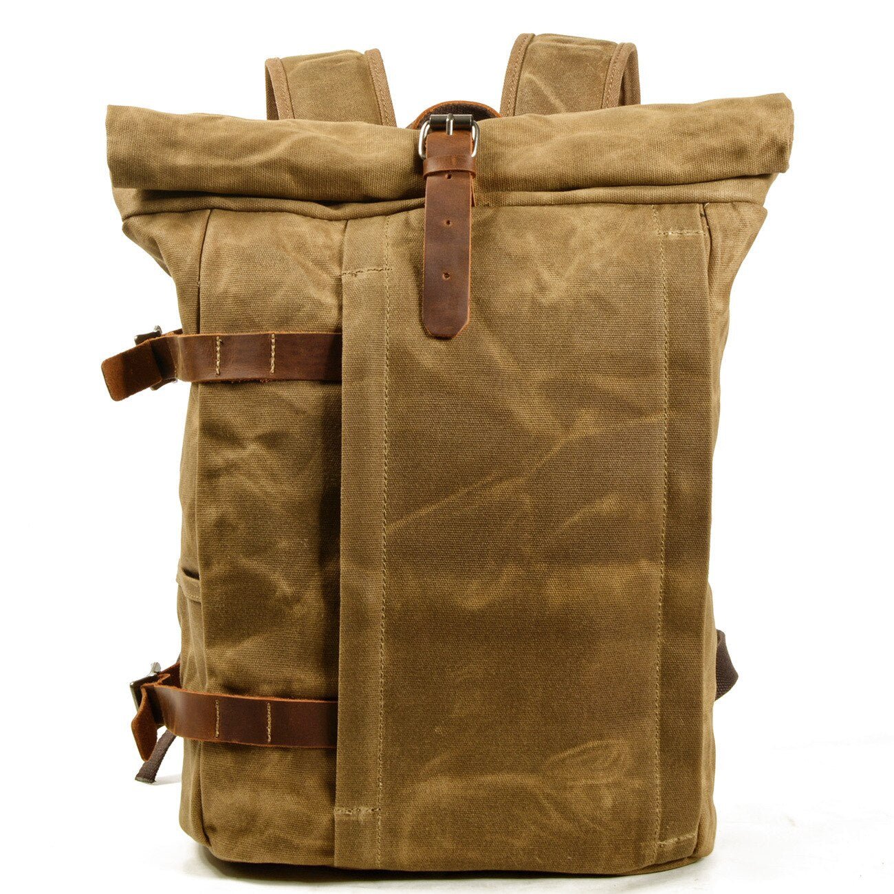 Velo Unisex Travel Backpack | Waxed Canvas, Retro Rolltop Design