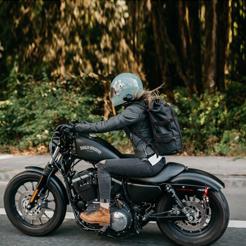 Velo Unisex Travel Backpack | Waxed Canvas, Retro Rolltop Design