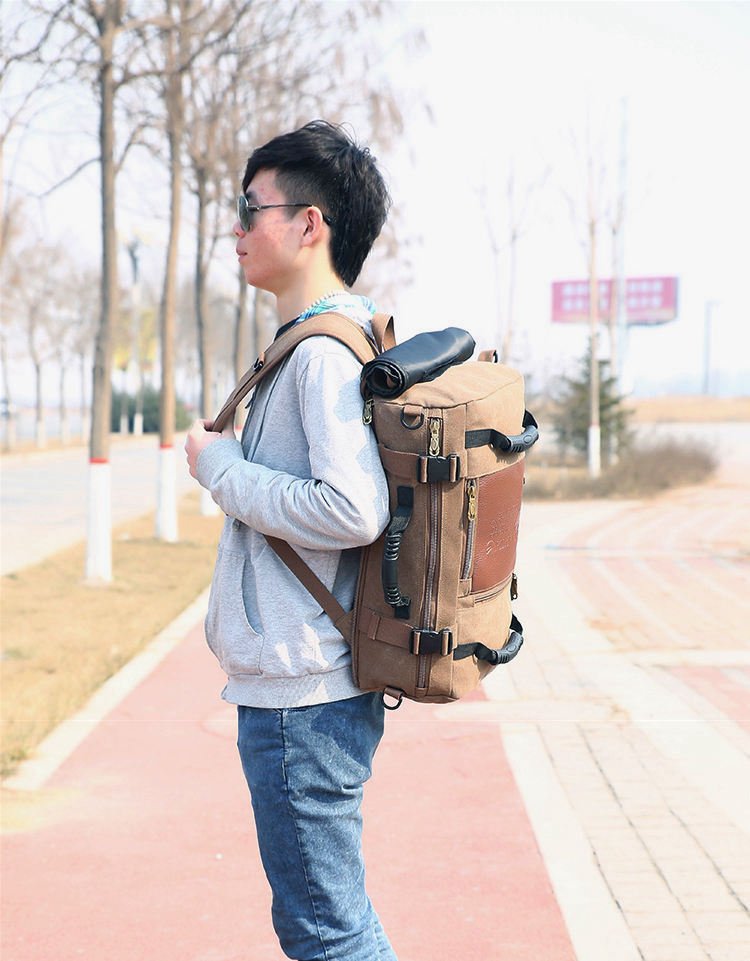 Vico Men's Travel Backpack | Durable Canvas, Spacious Bucket Design