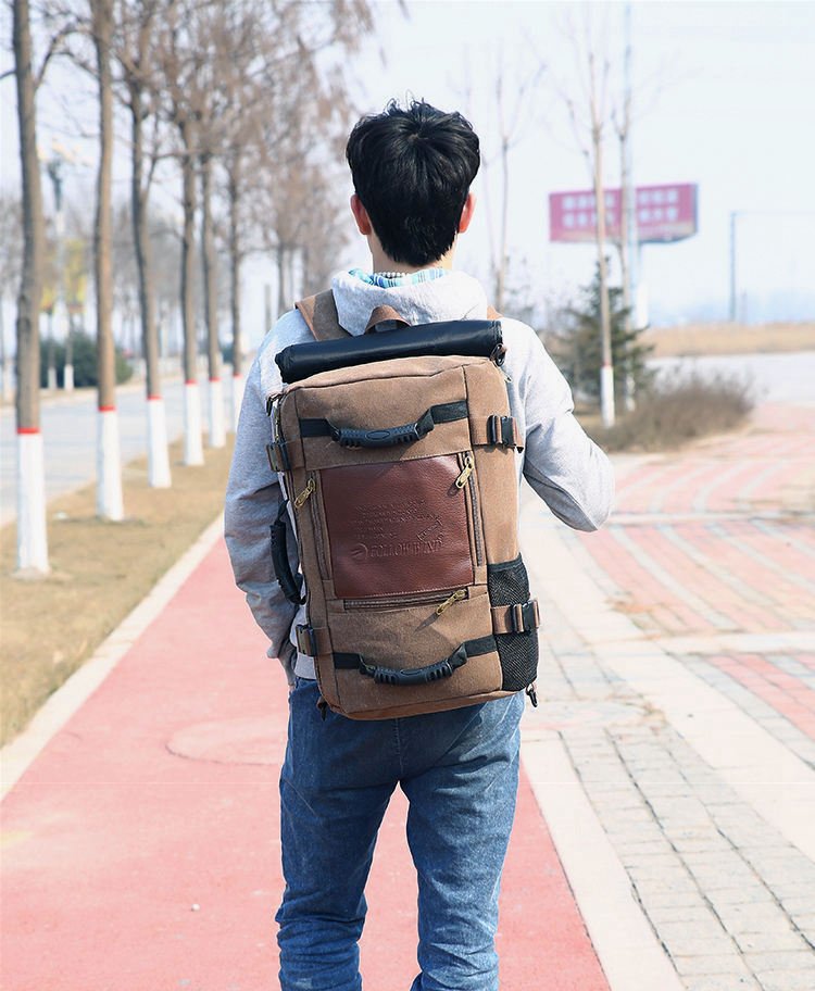Vico Men's Travel Backpack | Durable Canvas, Spacious Bucket Design
