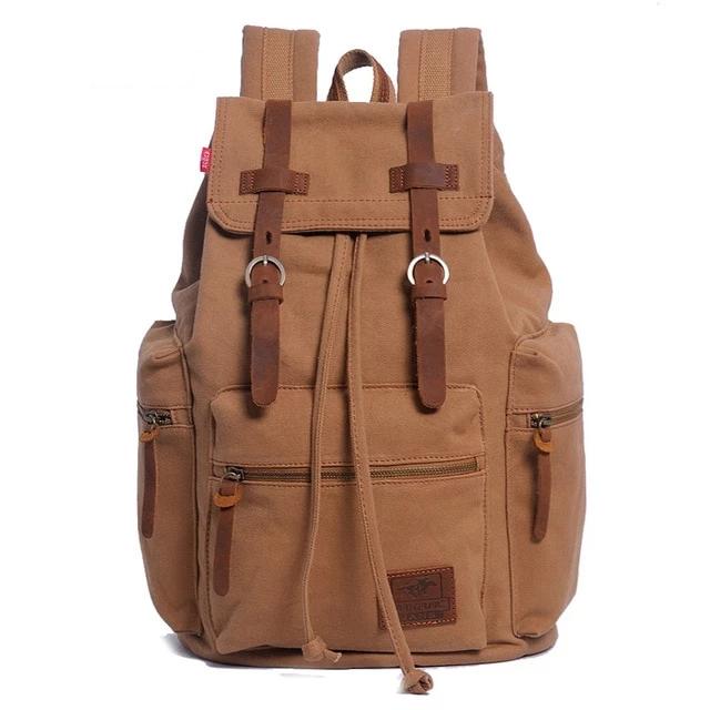 Victor Men's Vintage Canvas Rucksack | 17-Inch Laptop Compatible, Durable Design
