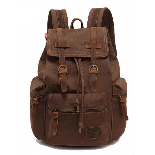 Victor Men's Vintage Canvas Rucksack | 17-Inch Laptop Compatible, Durable Design