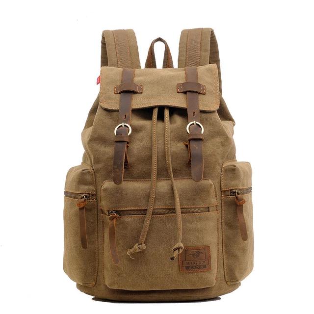 Victor Men's Vintage Canvas Rucksack | 17-Inch Laptop Compatible, Durable Design