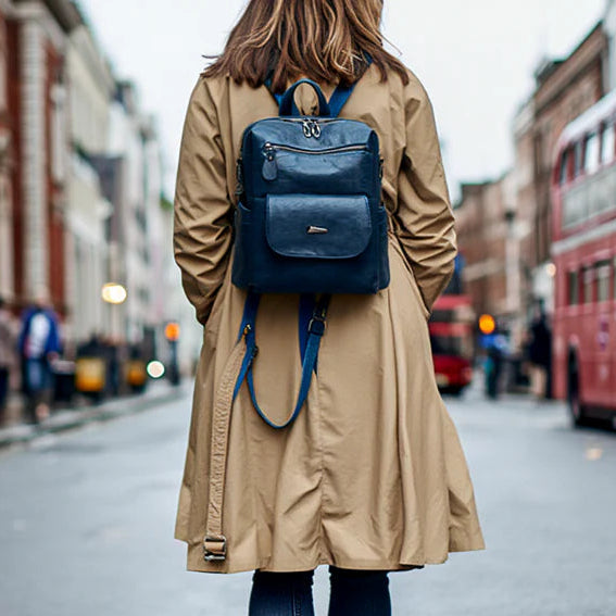 Vintage Vegan Leather Backpack For Women