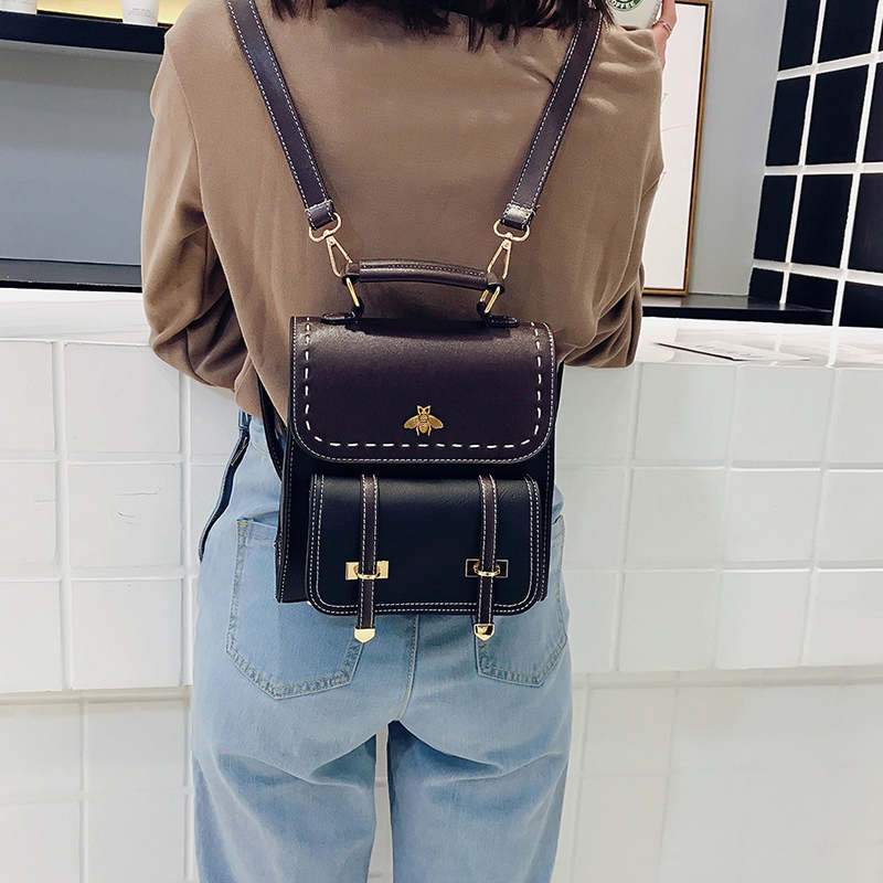 Little Bee Retro Vegan-Leather Backpack