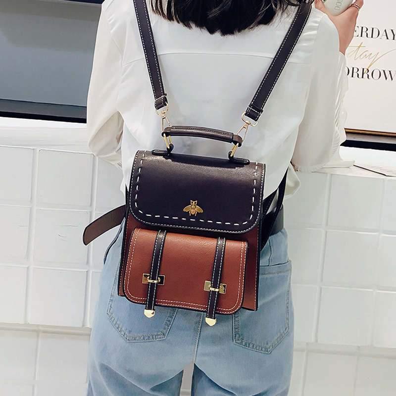 Little Bee Retro Vegan-Leather Backpack