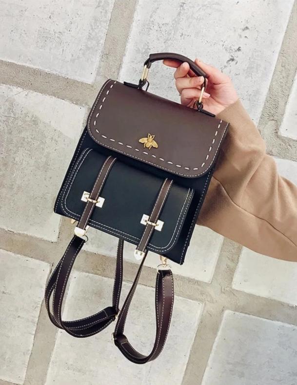 Little Bee Retro Vegan-Leather Backpack