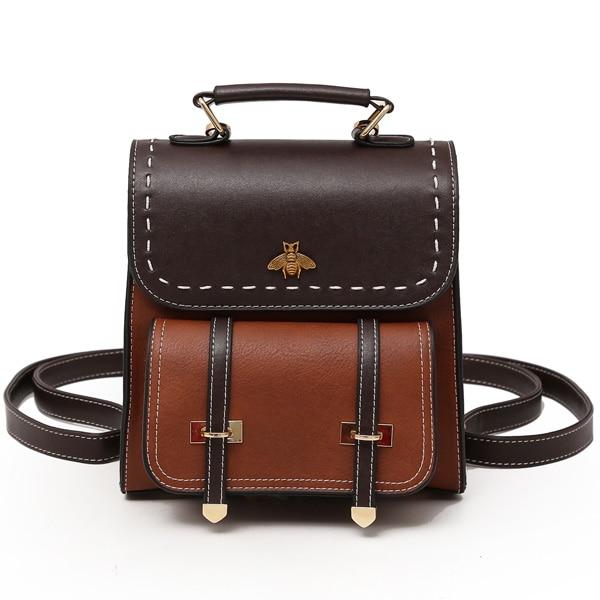 Little Bee Retro Vegan-Leather Backpack