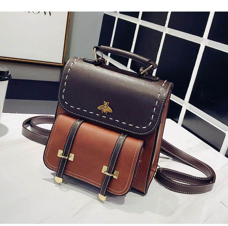 Little Bee Retro Vegan-Leather Backpack