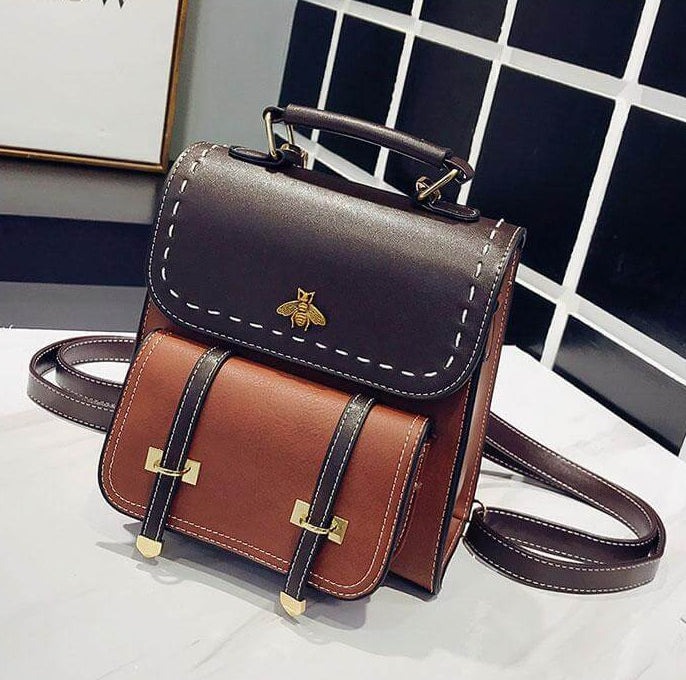 Retro Vegan Leather Backpack with Laptop Compartment – Stylish Rucksack for Daily Use, 20L Capacity 10