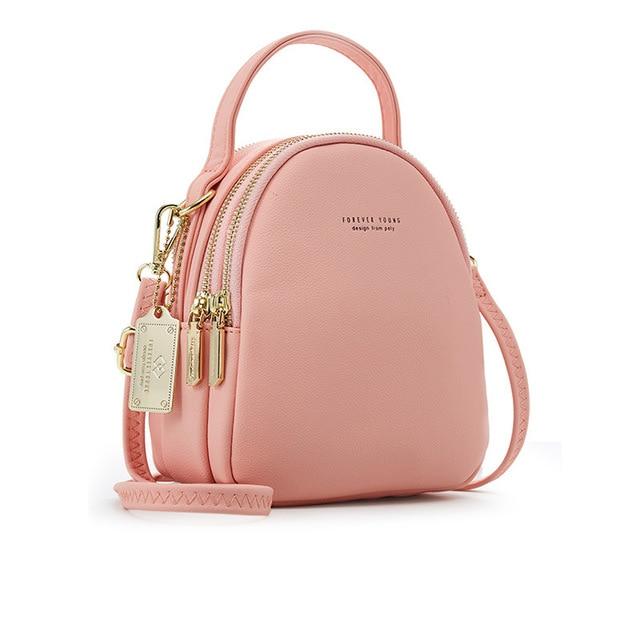 Chic Faux-Leather Mini Backpack