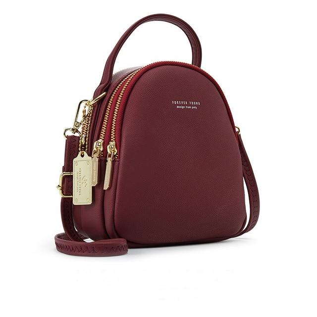 Chic Faux-Leather Mini Backpack