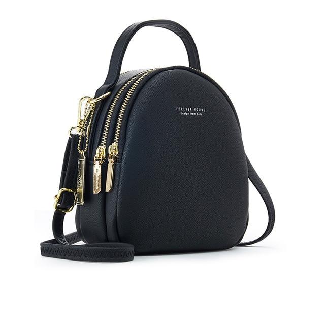 Chic Faux-Leather Mini Backpack