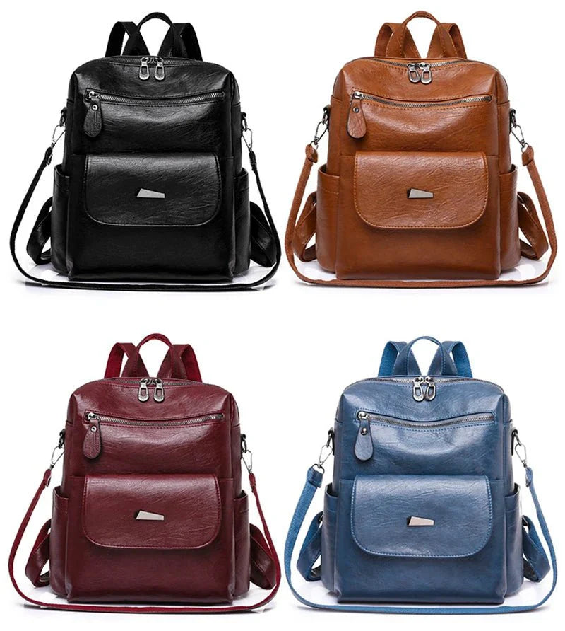 Vintage Women’s Vegan-Leather Backpack