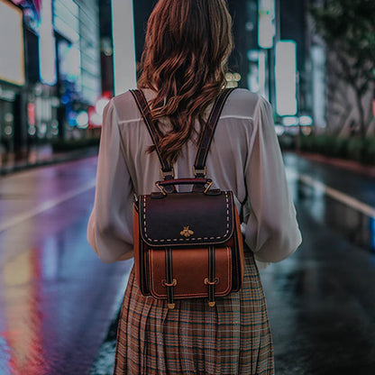 Little Bee Retro Leather Backpack