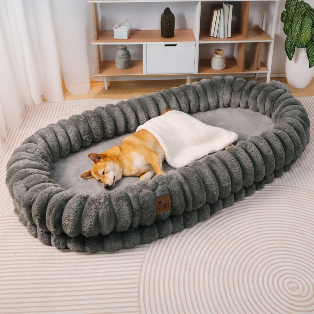 Creamy Plush Super Large Donut Dog Bed For Humans Cuddle Cradle