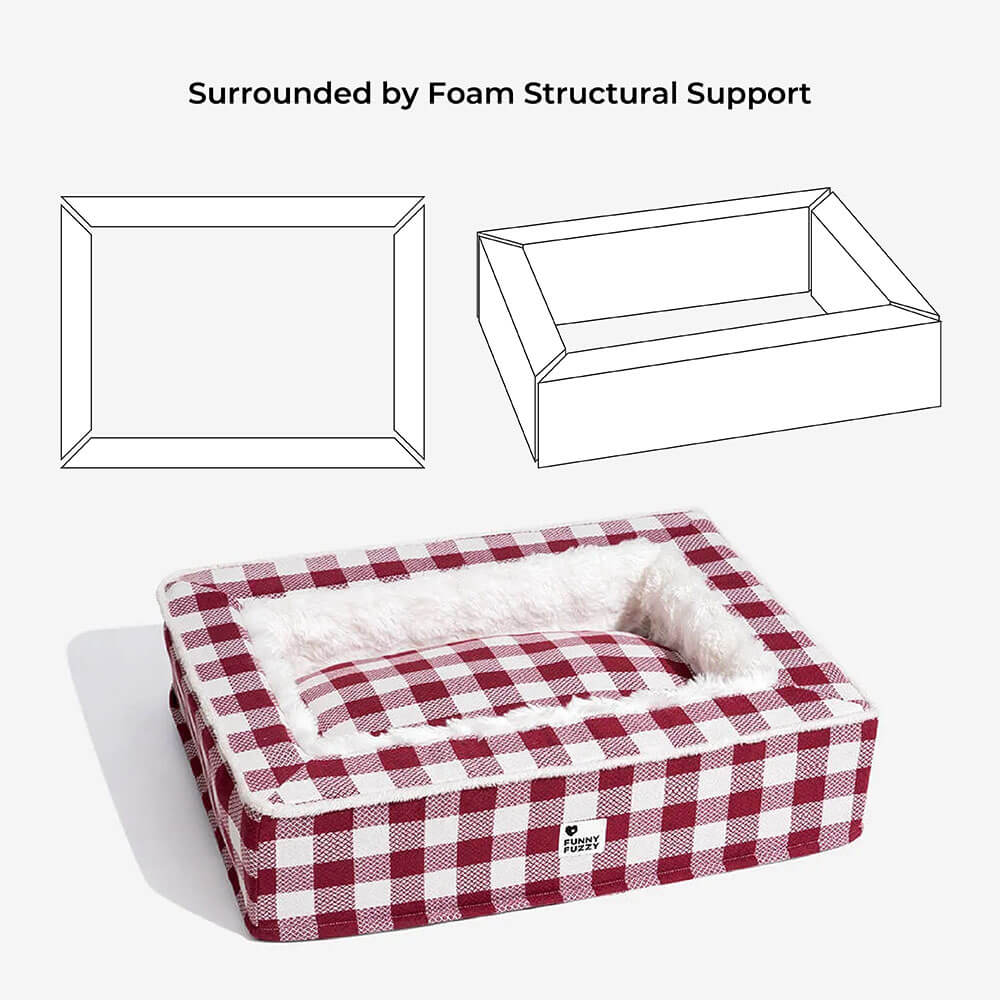 Anti Anxiety Dog Bed – Cozy Plush Calming Sofa with Ergonomic Foam